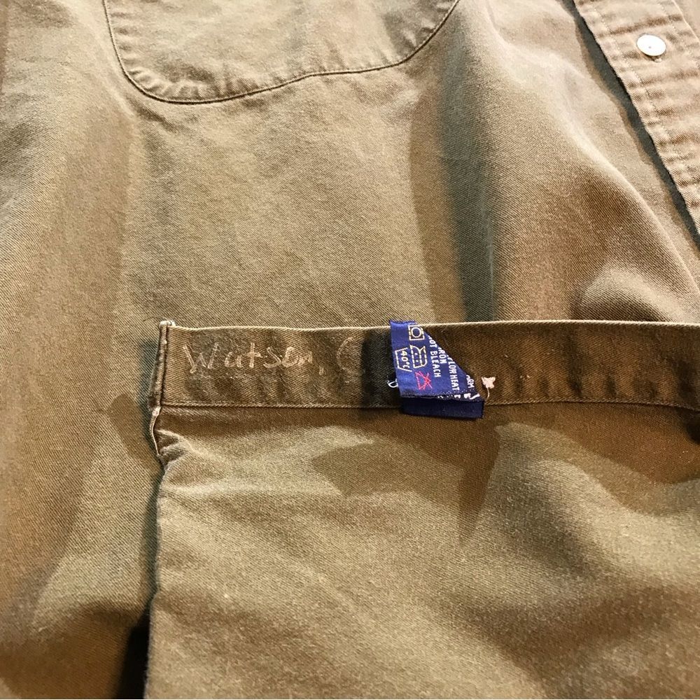 Tommy Hilfiger Mens Long Sleeve Button Up Cotton Khaki Shirt Sz XL - Picture 13 of 13